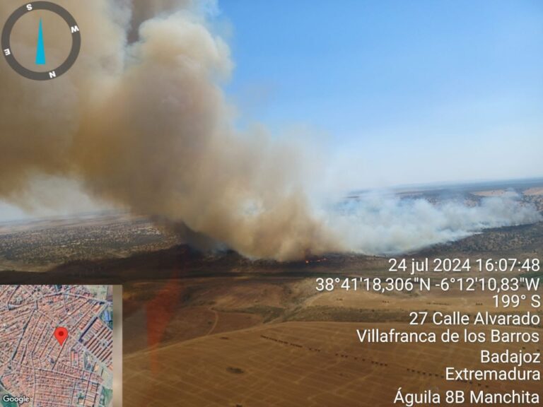 El Plan Infoex declara el nivel 1 en incendios forestales en Ribera del Fresno, Alange y Puebla del Maestre