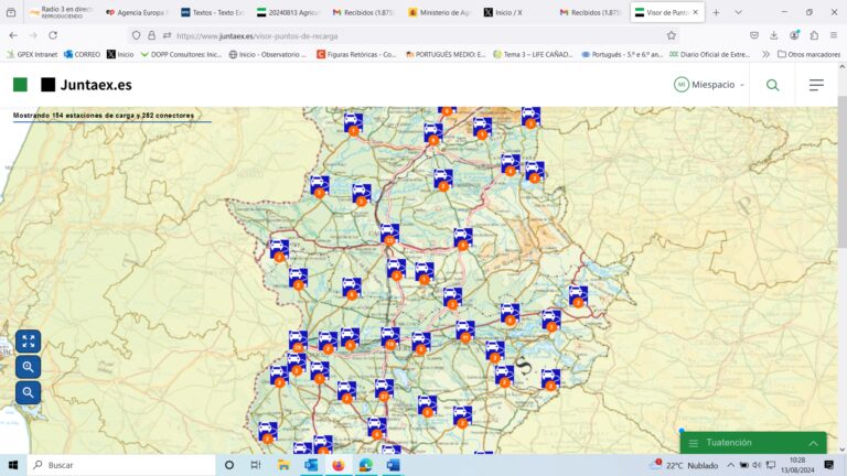 La Junta de Extremadura renueva el visor de acceso público a los puntos de recarga para vehículos eléctricos en la región