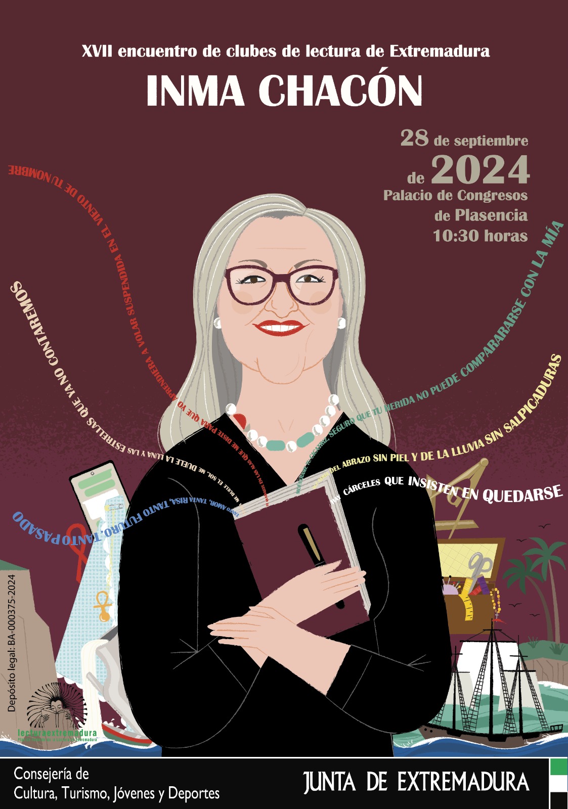 La escritora Inma Chacón protagonizará el XVII Encuentro de Clubes de Lectura de Extremadura en el Palacio de Congresos de Plasencia