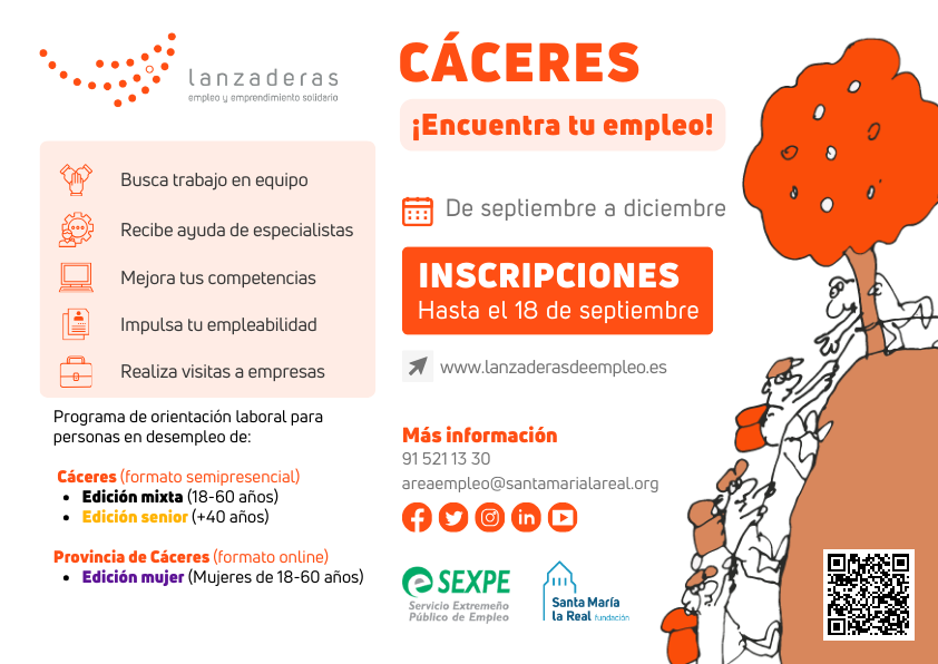 En septiembre comenzarán las ‘Lanzaderas de Empleo’ en la provincia de Cáceres