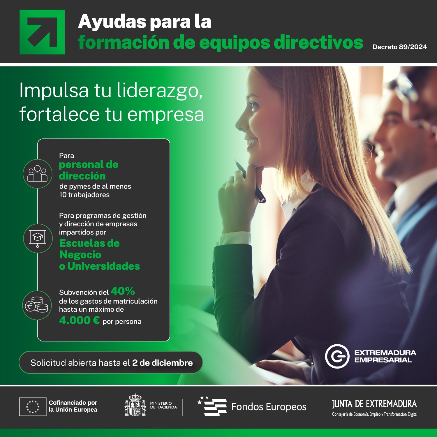 El DOE publica las ayudas para la formación de equipos directivos de pymes de Extremadura
