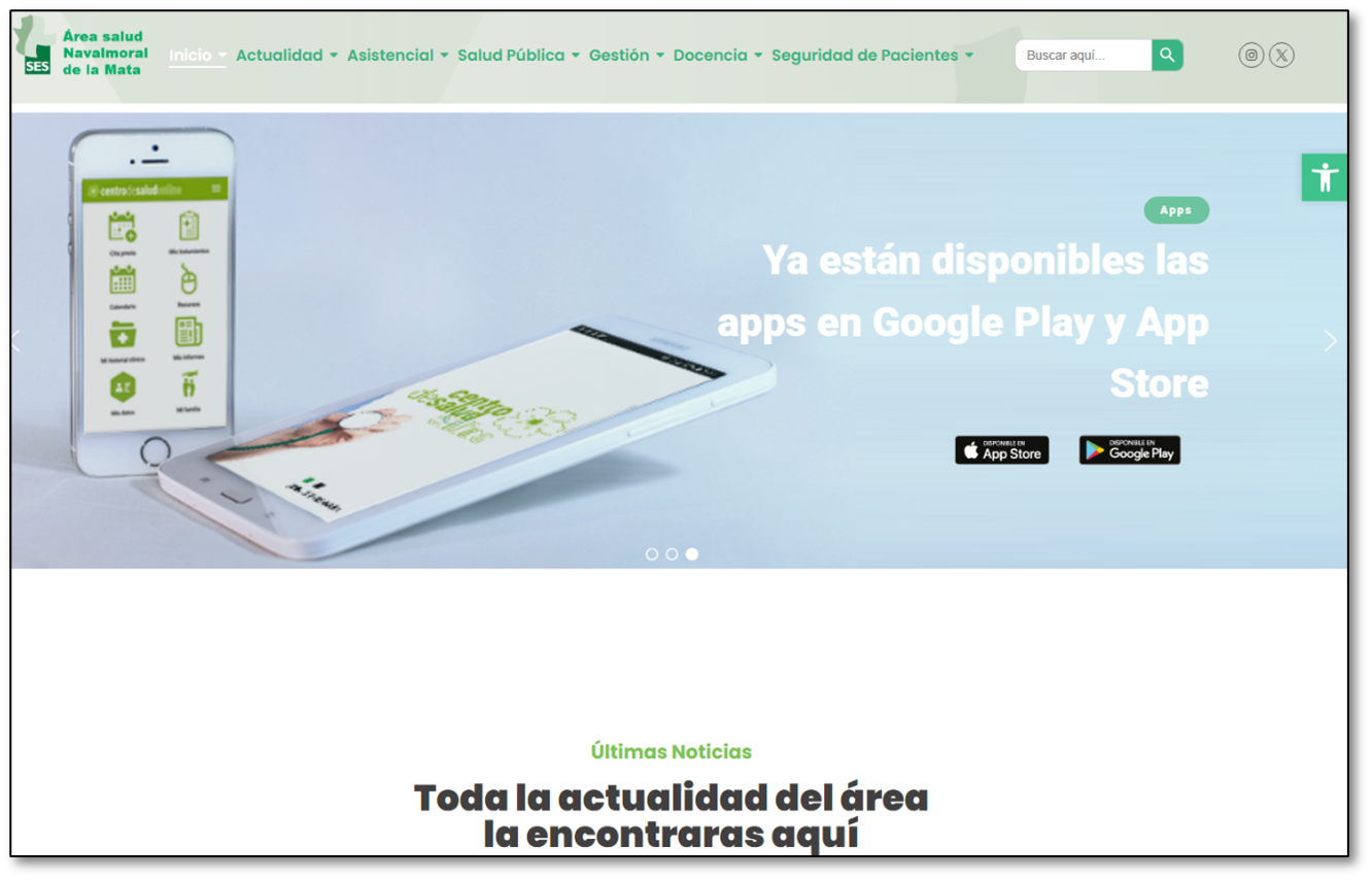 El Área de Salud de Navalmoral de la Mata dispone de nueva web y de guías de acogida para pacientes y acompañantes, y nuevos profesionales