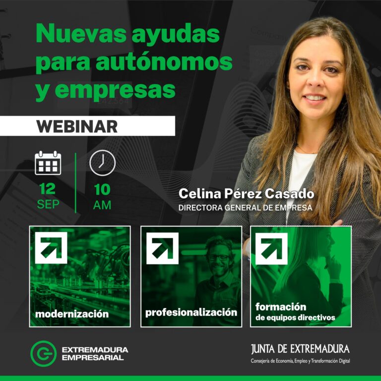 Empresa organiza el próximo 12 de septiembre un webinar sobre las nuevas ayudas para empresas y autónomos