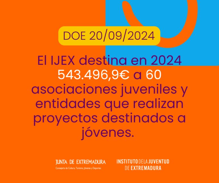 El IJEX destina más de medio millón de euros el desarrollo de 60 proyectos dirigidos a la juventud