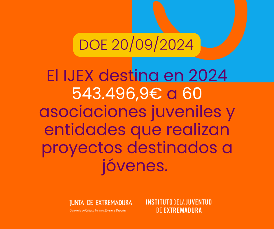 El IJEX destina más de medio millón de euros el desarrollo de 60 proyectos dirigidos a la juventud