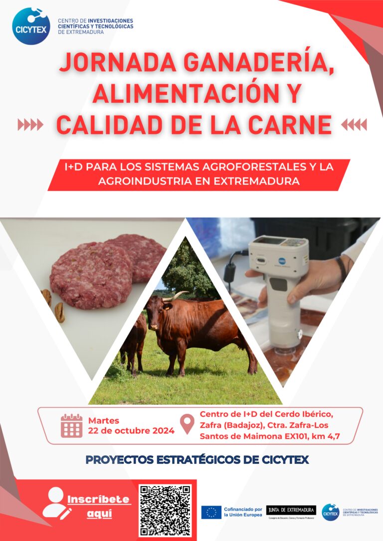 CICYTEX informará al sector ganadero de seis proyectos de I+D sobre sanidad, alimentación animal y calidad de carne