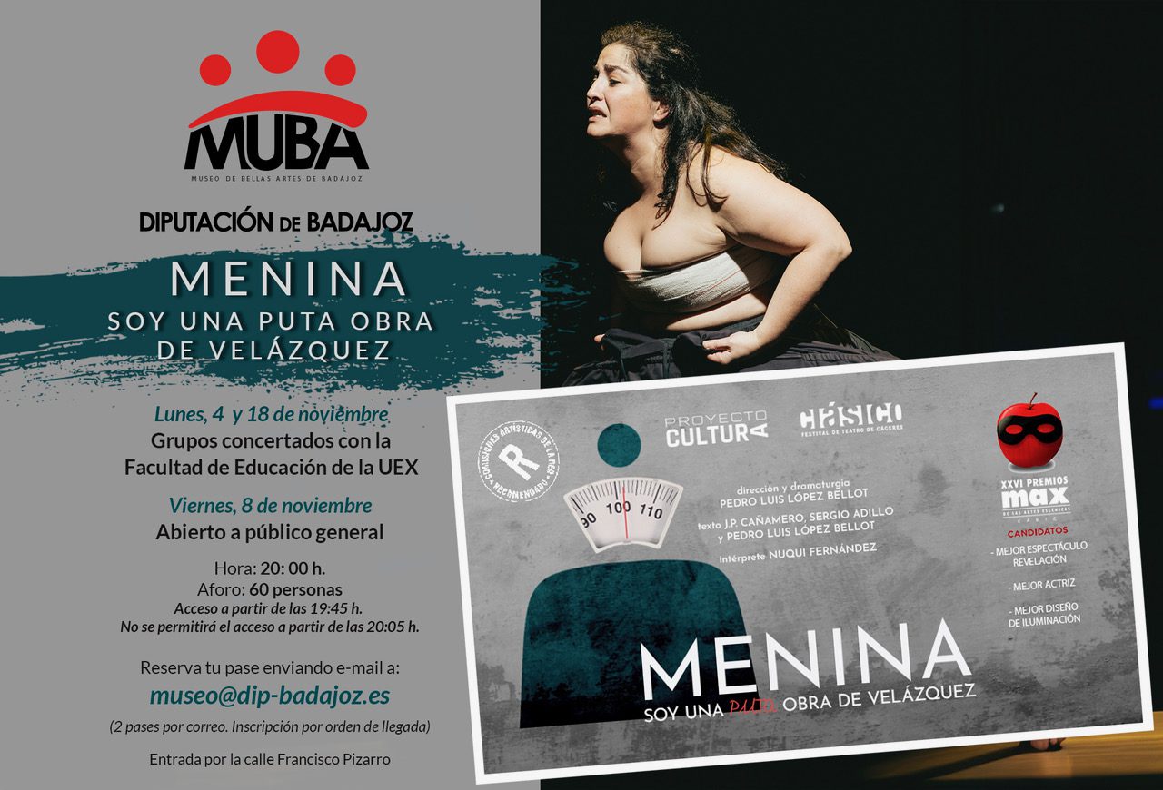Menina. Soy una puta obra de Velázquez’ pondrá en escena su denuncia contra el bullying en el MUBA durante tres días‘