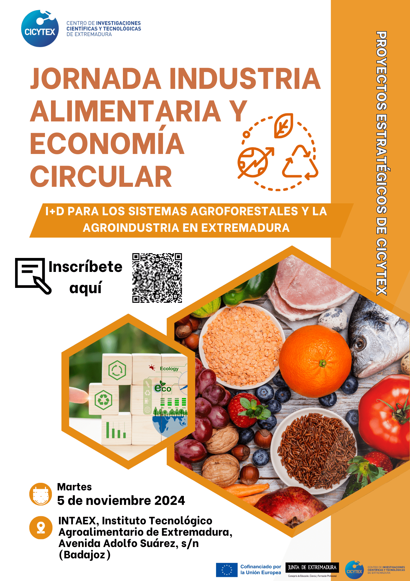 CICYTEX dará a conocer proyectos de I+D para incorporar procesos de economía circular en las industrias agroalimentarias