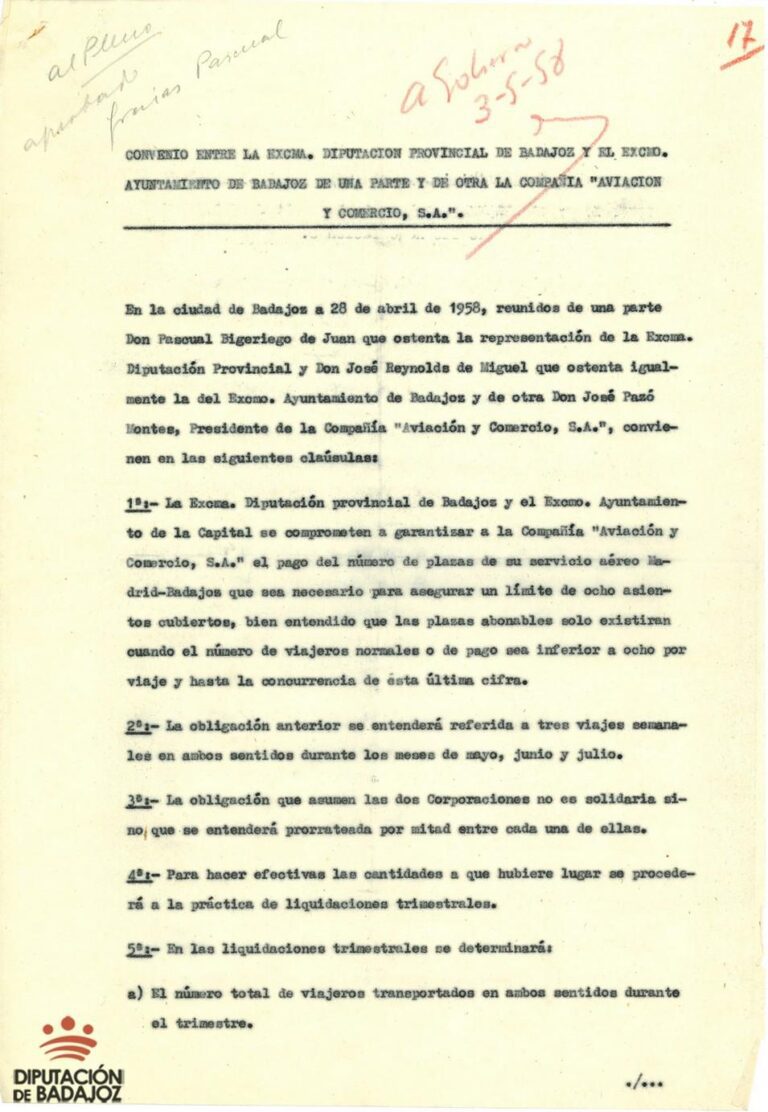 La Diputación de Badajoz y el impulso al transporte aéreo en nuestra provincia.