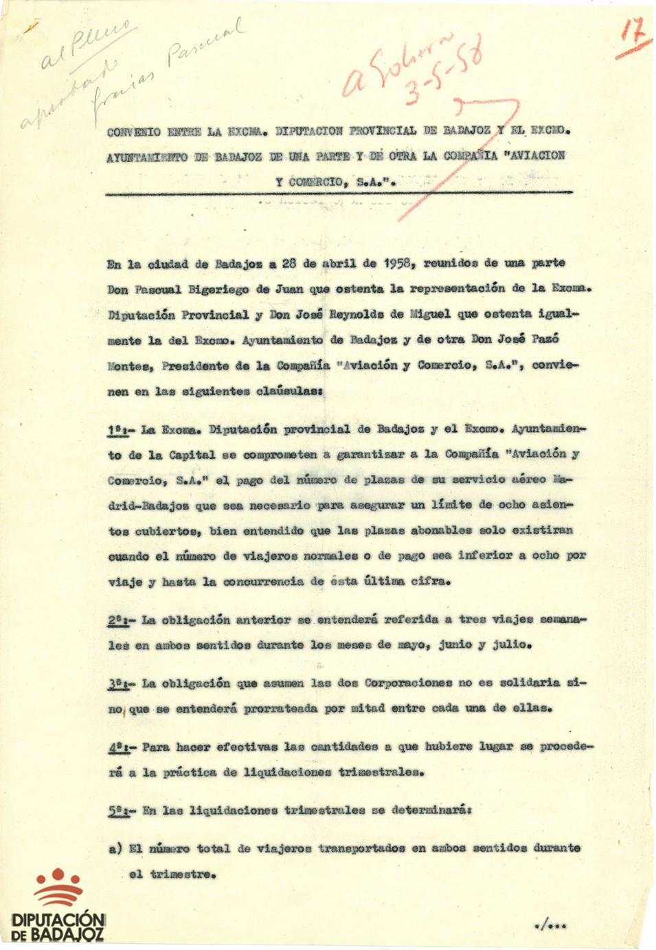 La Diputación de Badajoz y el impulso al transporte aéreo en nuestra provincia.