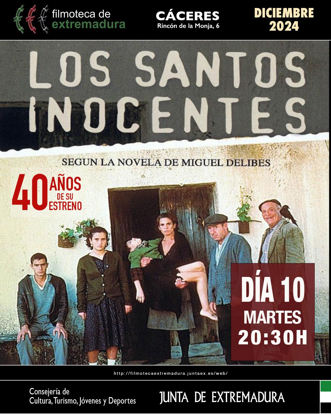 La Filmoteca de Extremadura concluye el año celebrando el 40 aniversario de ‘Los santos inocentes’