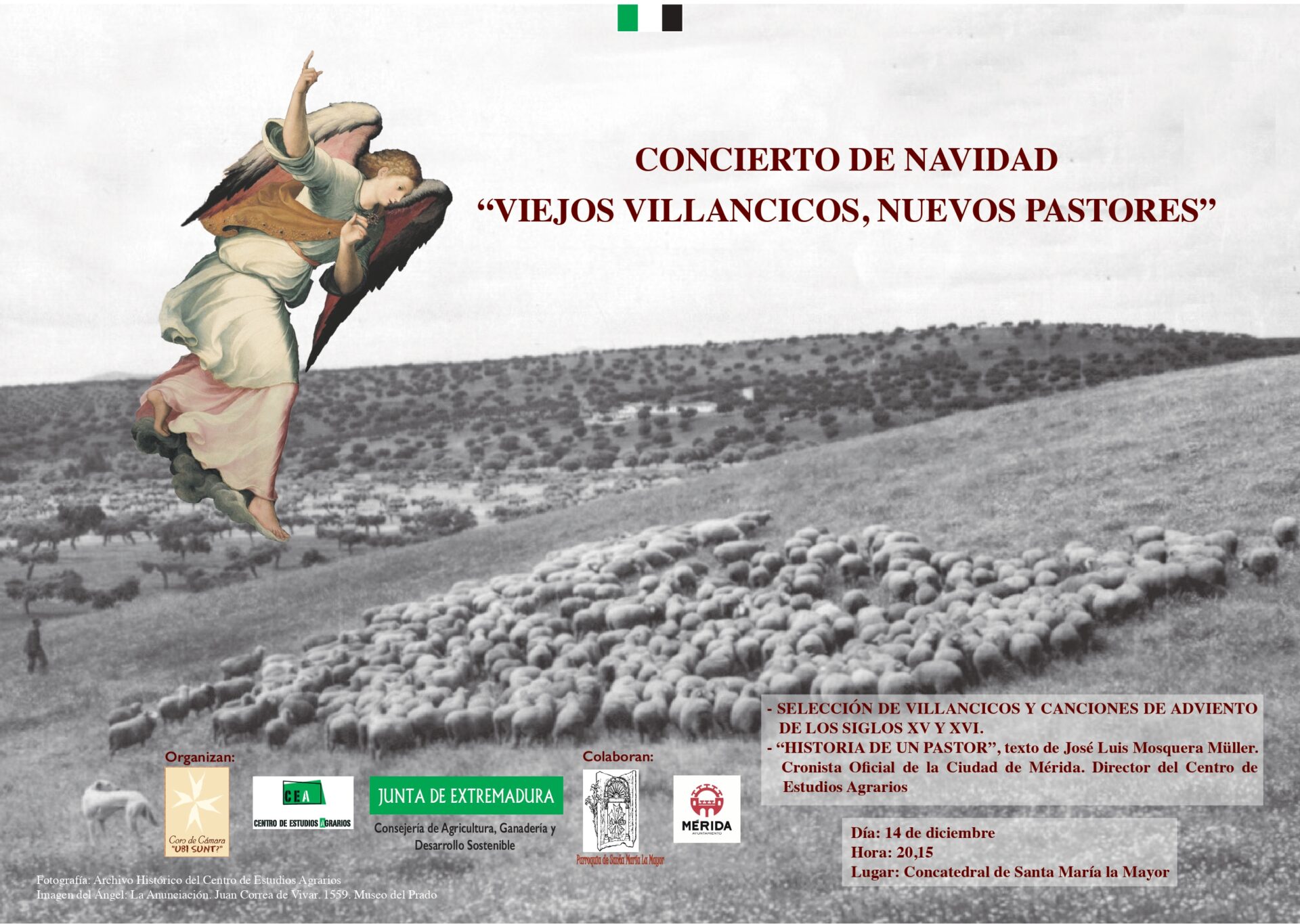 El Centro de Estudios Agrarios de la Junta organiza un concierto de villancicos de los siglos XV y XVI que se celebrará en la Concatedral de Mérida