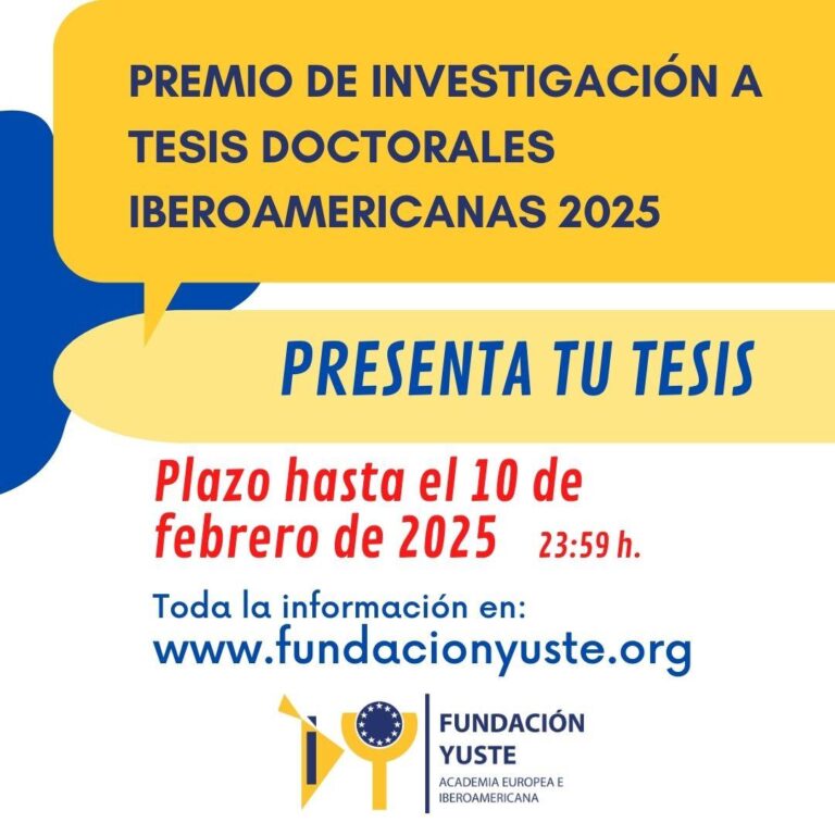 Abierta la convocatoria del Premio de Investigación a Tesis Doctorales Iberoamericanas de la Fundación Yuste