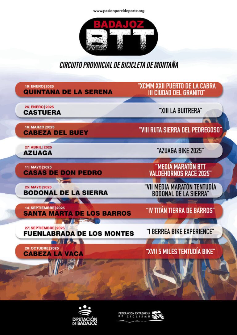 El Circuito Provincial de Bicicleta de Montaña pacense ya tiene fechas