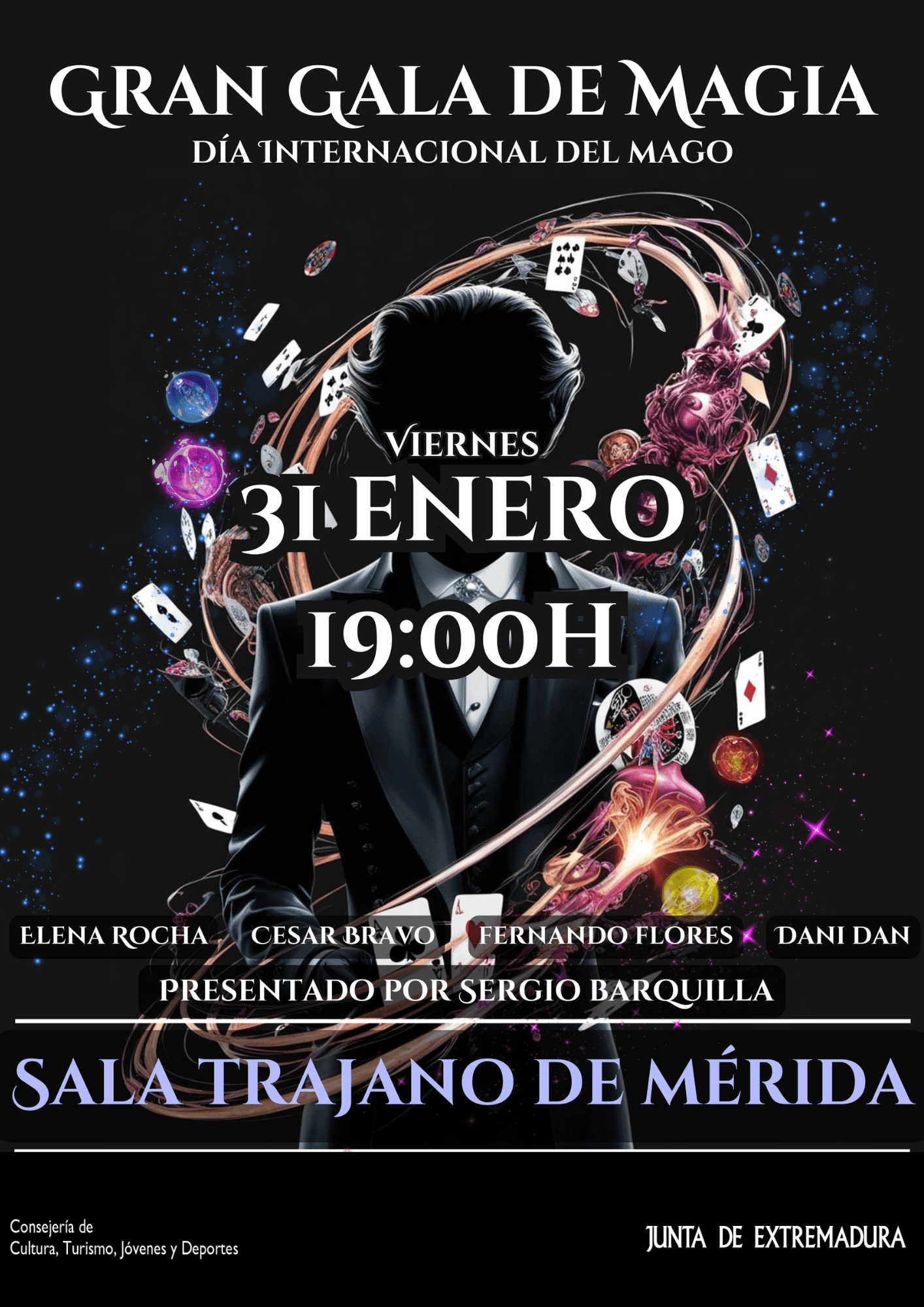 La Sala Trajano de Mérida celebra el Día Internacional del Mago con una gala conducida por el extremeño Sergio Barquilla