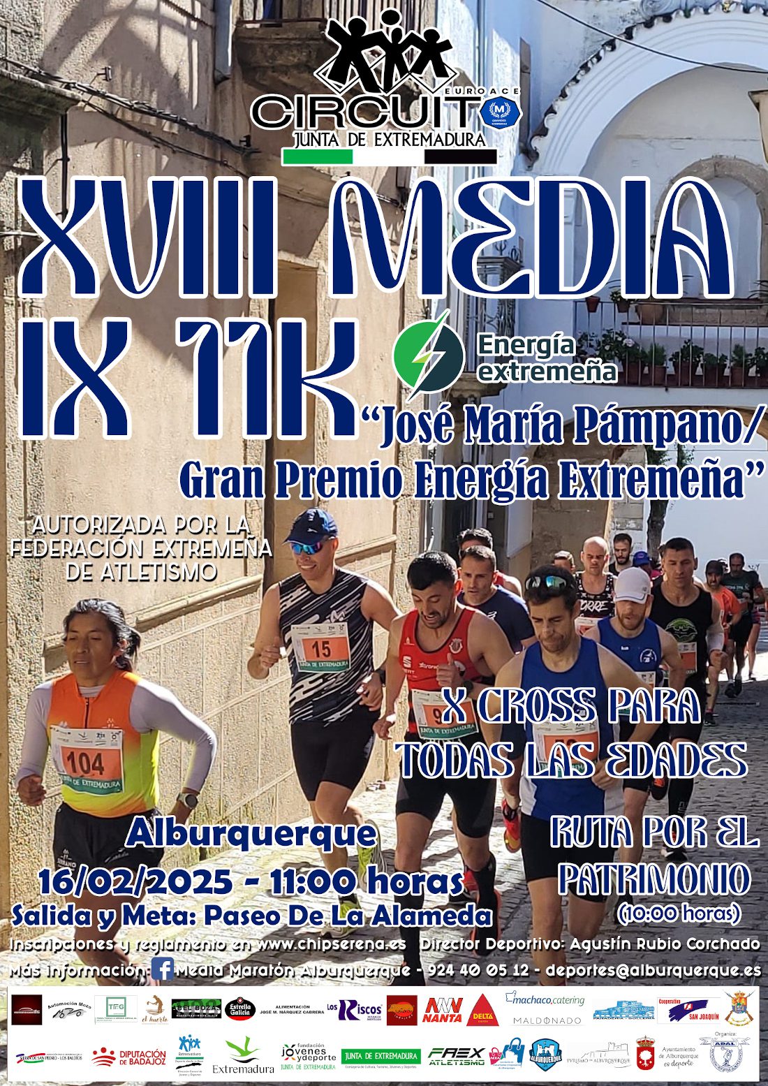 La XVIII Media y IX 11K ‘José María Pámpano/Gran Premio Energía Extremeña’ calienta motores con la ayuda de la Diputación de Badajoz