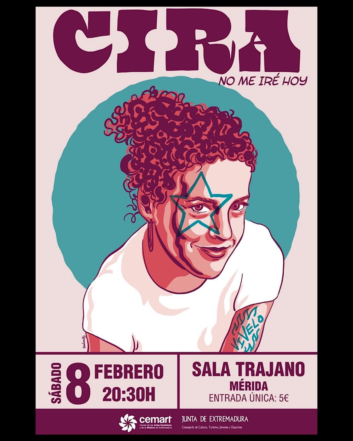 Un concierto de la cantante extremeña Cira y un espectáculo circense de clown, las propuestas de la Sala Trajano para el fin de semana