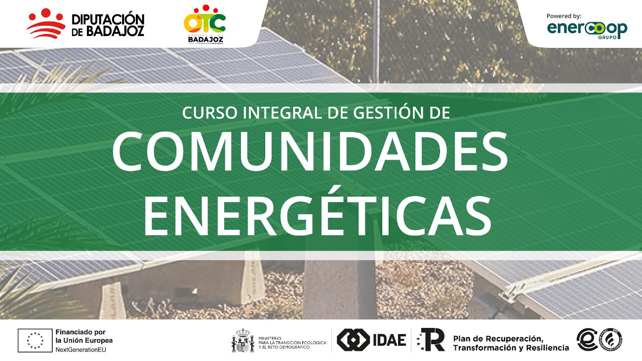 La OTC Provincial de Badajoz lanza un curso integral de gestión de comunidades energéticas en la provincia
