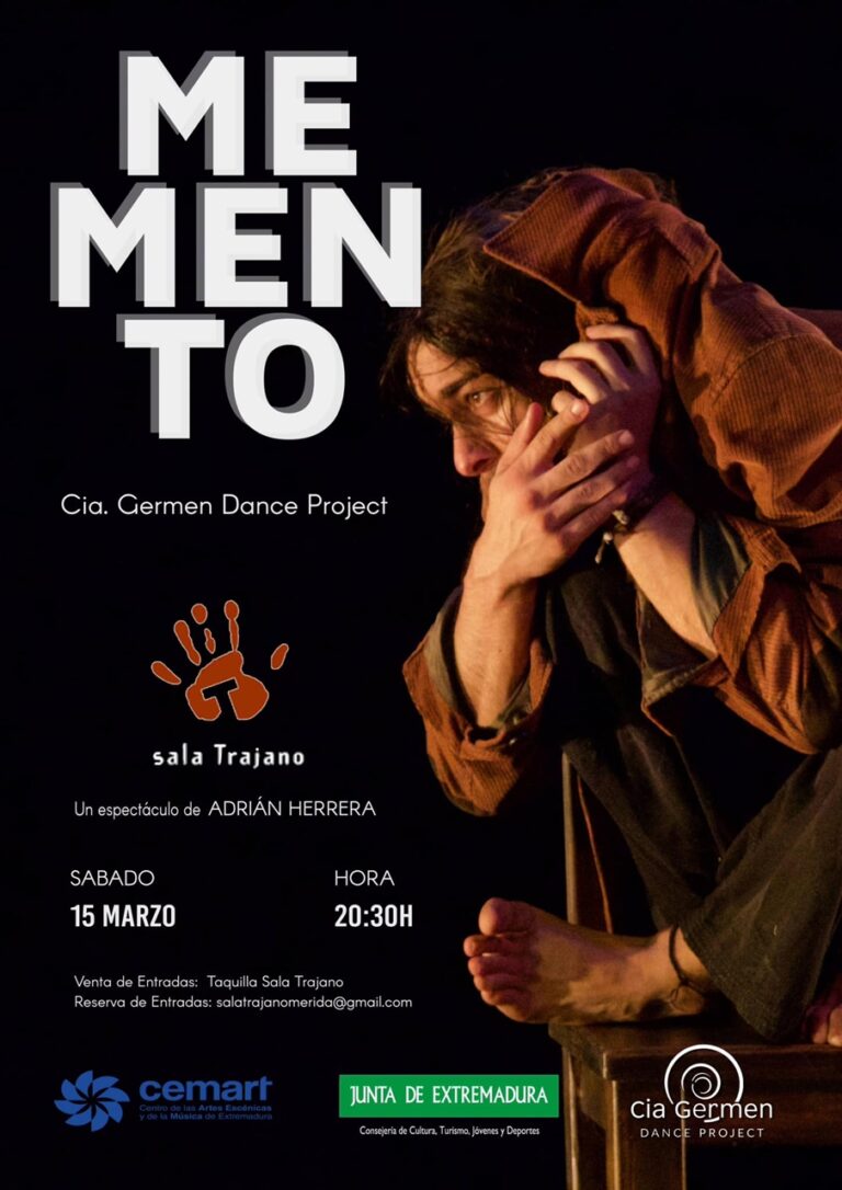 La Sala Trajano programa ‘Memento’, una obra de danza contemporánea que aborda el suicidio y la salud mental