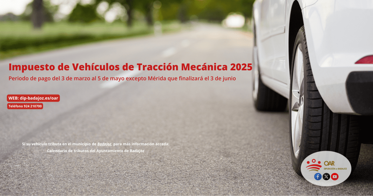Abierto el periodo voluntario de pago del Impuesto sobre Vehículos de Tracción Mecánica (IVTM) hasta el 5 de mayo