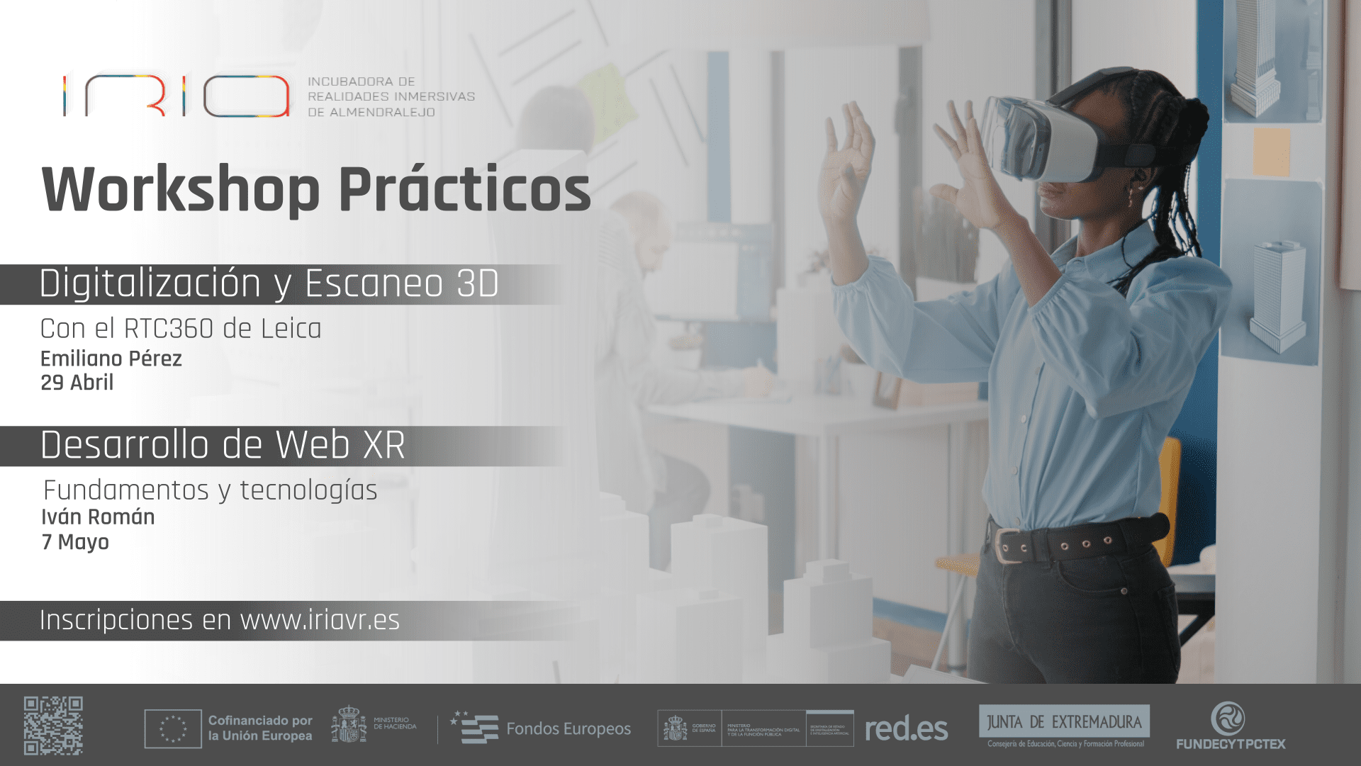 La Incubadora de Realidades Inmersivas (IRIA) organiza talleres prácticos para difundir las últimas tecnologías en digitalización 3D y Web XR