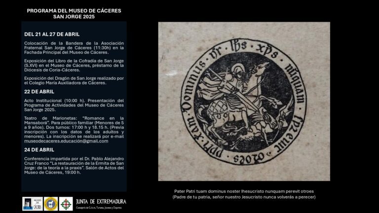 El Museo de Cáceres celebra San Jorge con una semana de actividades culturales para todos los públicos