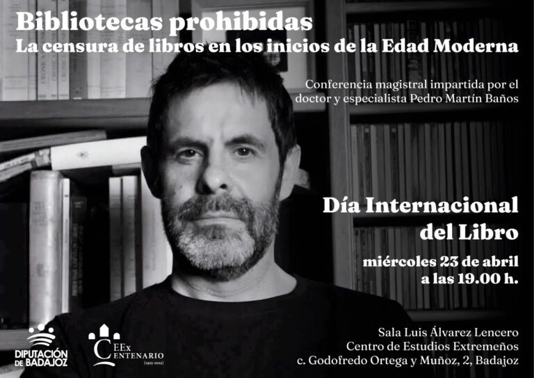 La Diputación de Badajoz celebra el Día Internacional del Libro con una conferencia de Pedro Martín Baños