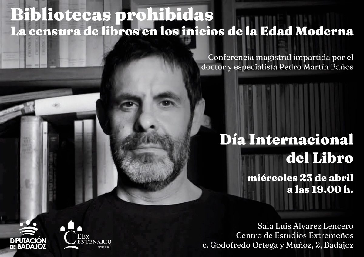 La Diputación de Badajoz celebra el Día Internacional del Libro con una conferencia de Pedro Martín Baños