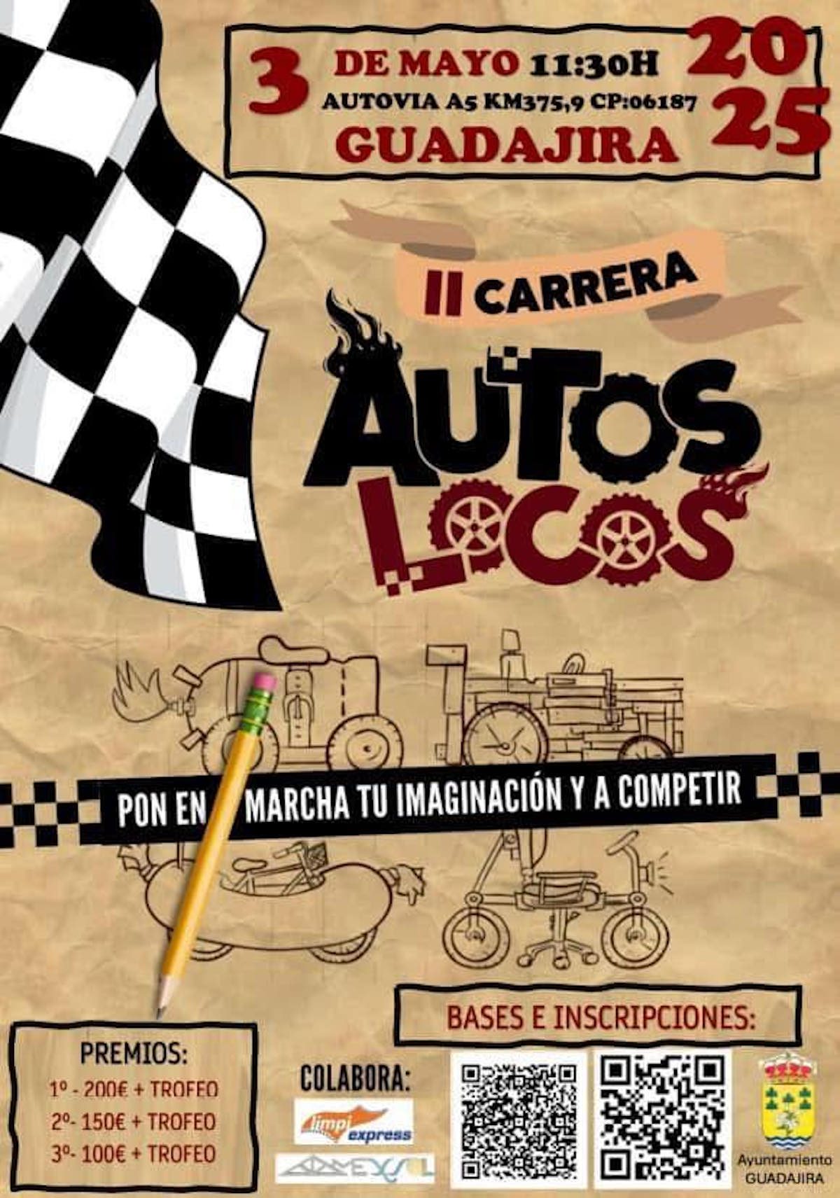 Originalidad y velocidad protagonizarán la Carrera Autos Locos de Guadajira
