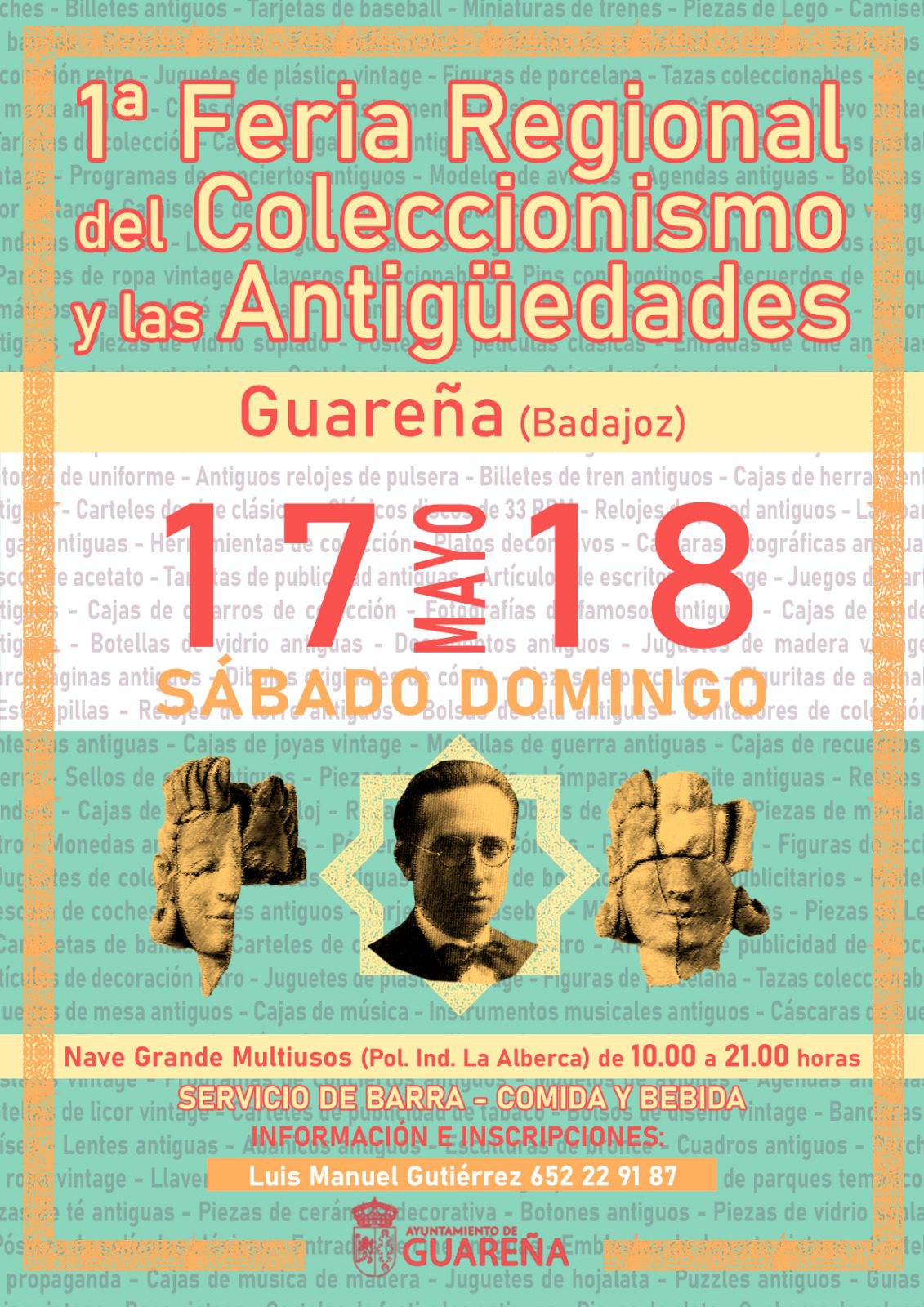 Guareña celebra el 17 y 18 de mayo su primera Feria Regional del Coleccionismo y las Antigüedades