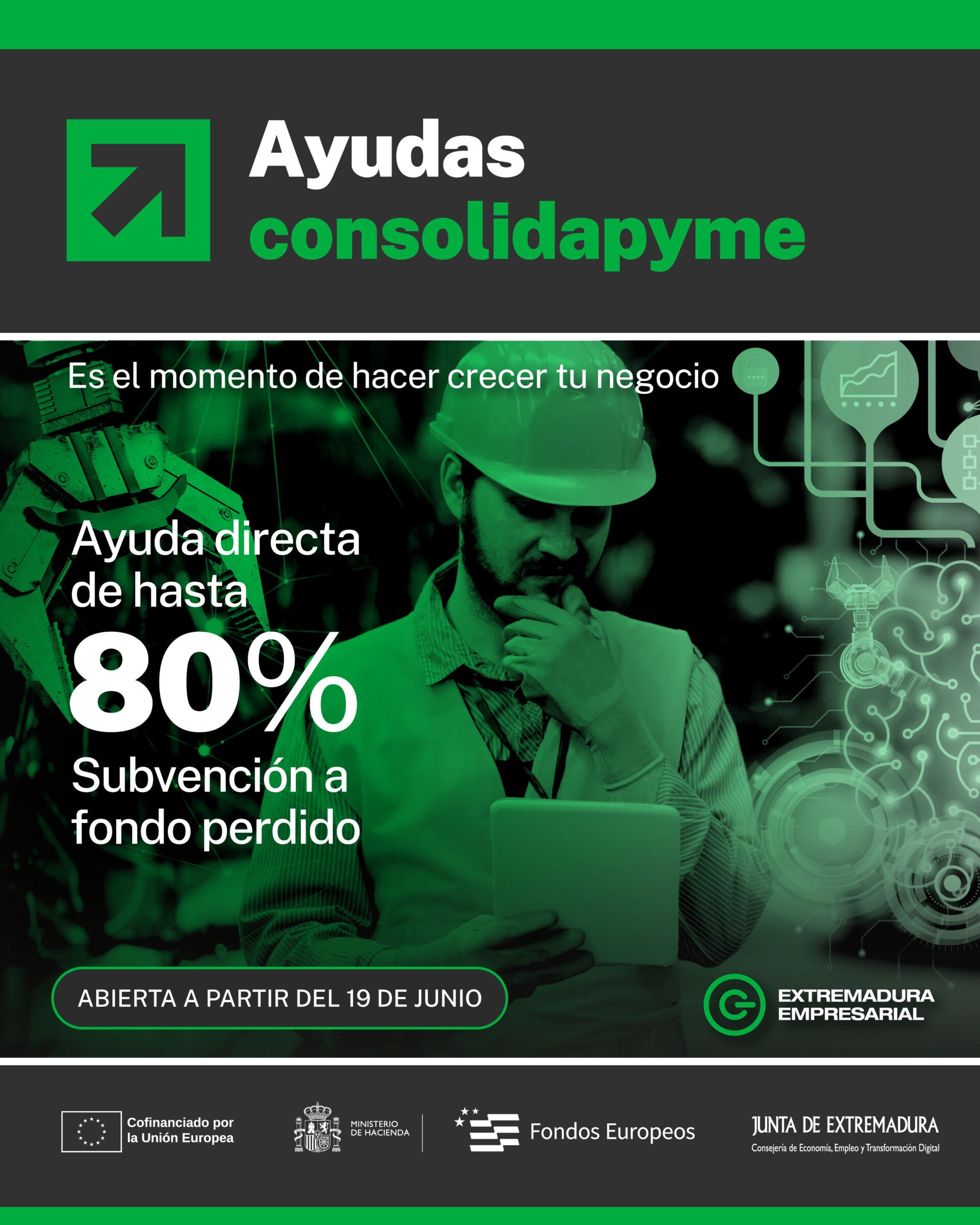 Publicada la convocatoria de las ayudas Consolidapyme para impulsar las inversiones en las pequeñas y medianas empresas