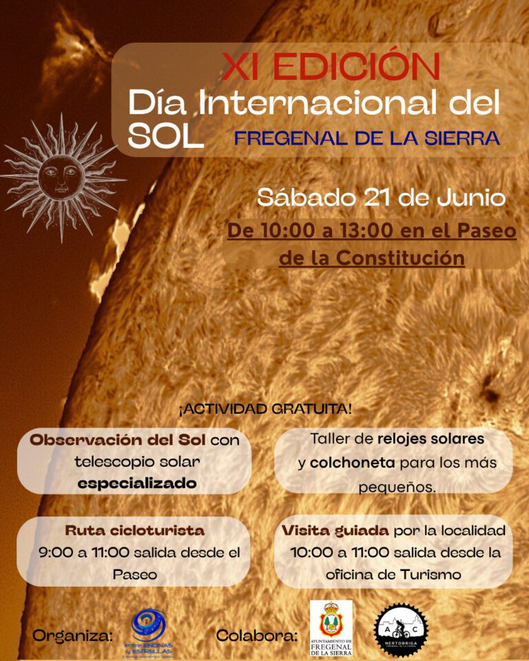 Fregenal de la Sierra celebrará este sábado el Día Internacional del Sol con una observación mediante telescopio especializado