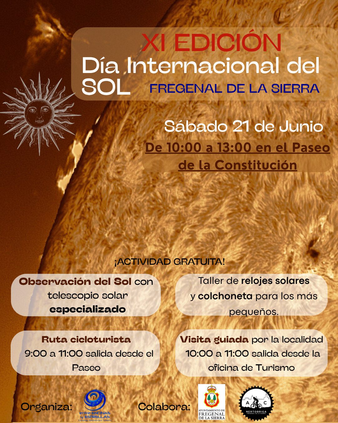Fregenal de la Sierra celebrará este sábado el Día Internacional del Sol con una observación mediante telescopio especializado