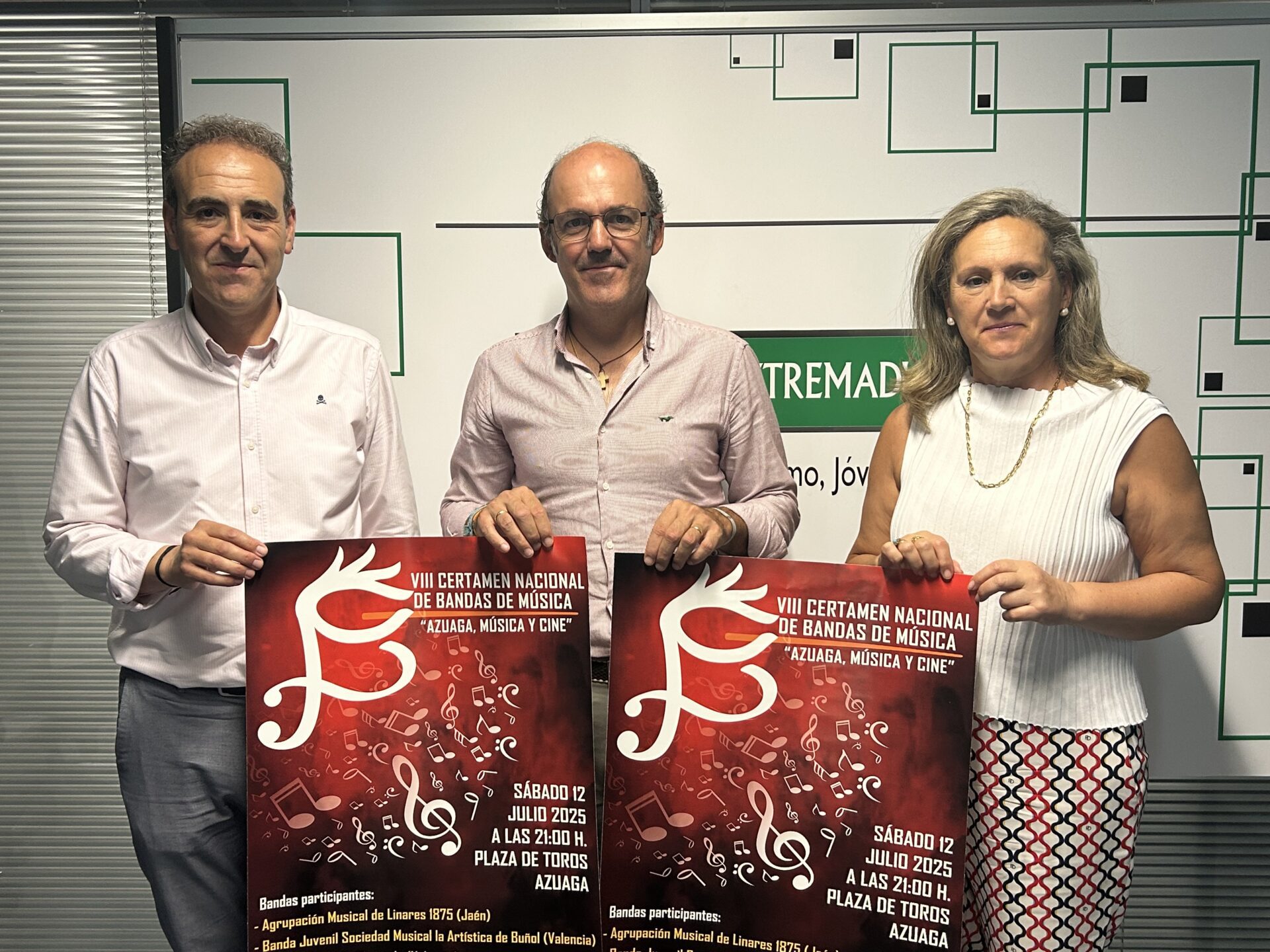 La Junta de Extremadura respalda el VIII Certamen Nacional de Bandas de Música ‘Azuaga, Música y Cine’
