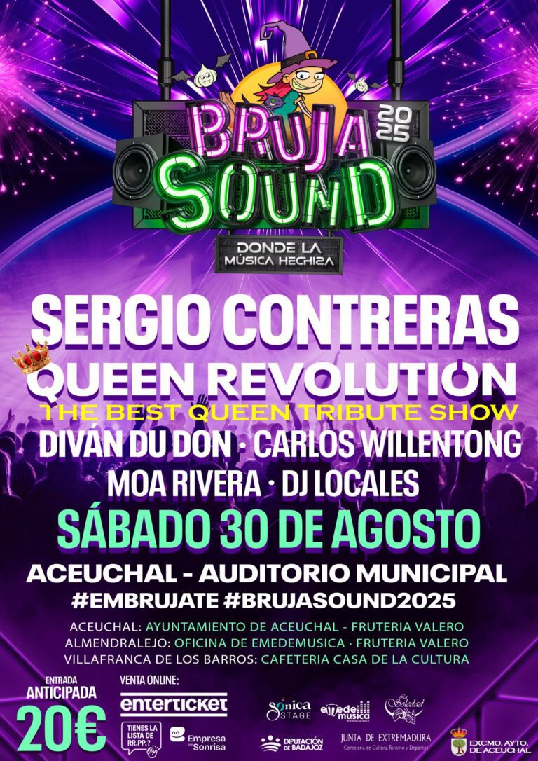 Sergio Contreras encabeza el cartel del Festival Bruja Sound de Aceuchal