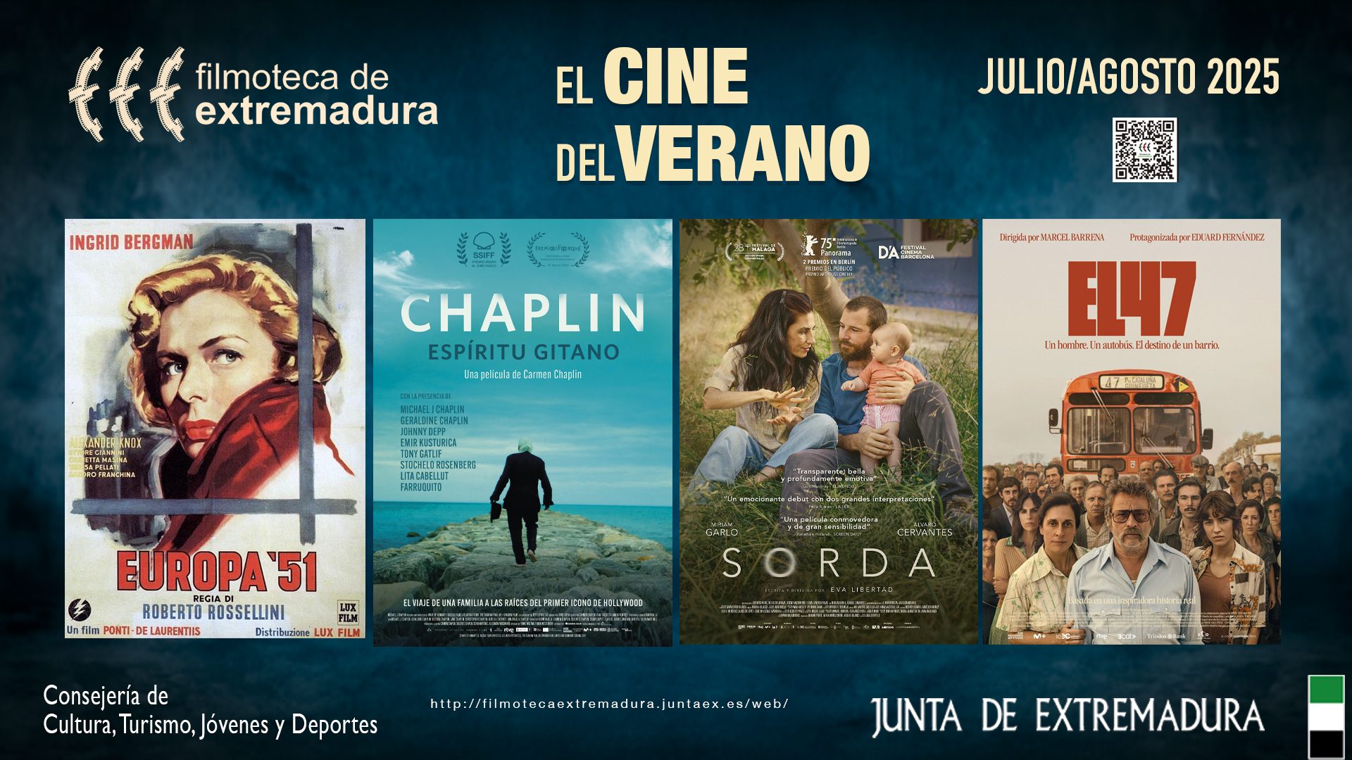 La Filmoteca de Extremadura programa cine de verano en plazas, parques y espacios abiertos de la región