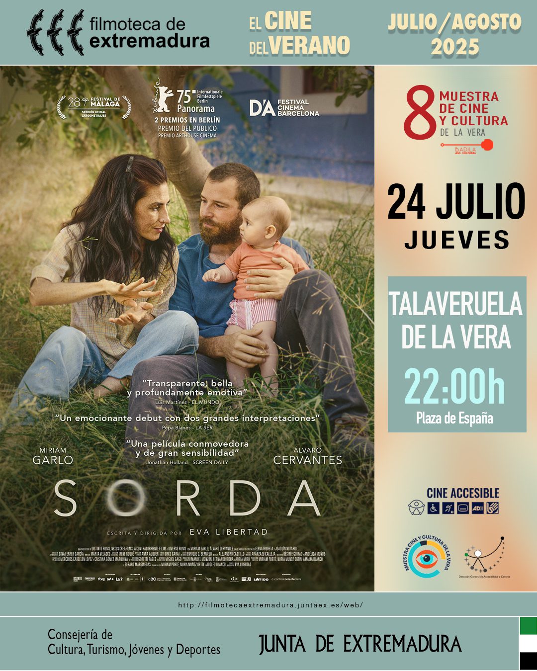 La Filmoteca de Extremadura proyecta la película SORDA en el marco de La 8ª Muestra de Cine de la Vera