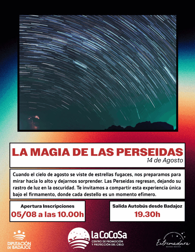 La lluvia de perseidas centrará la próxima observación astronómica de la Diputación de Badajoz