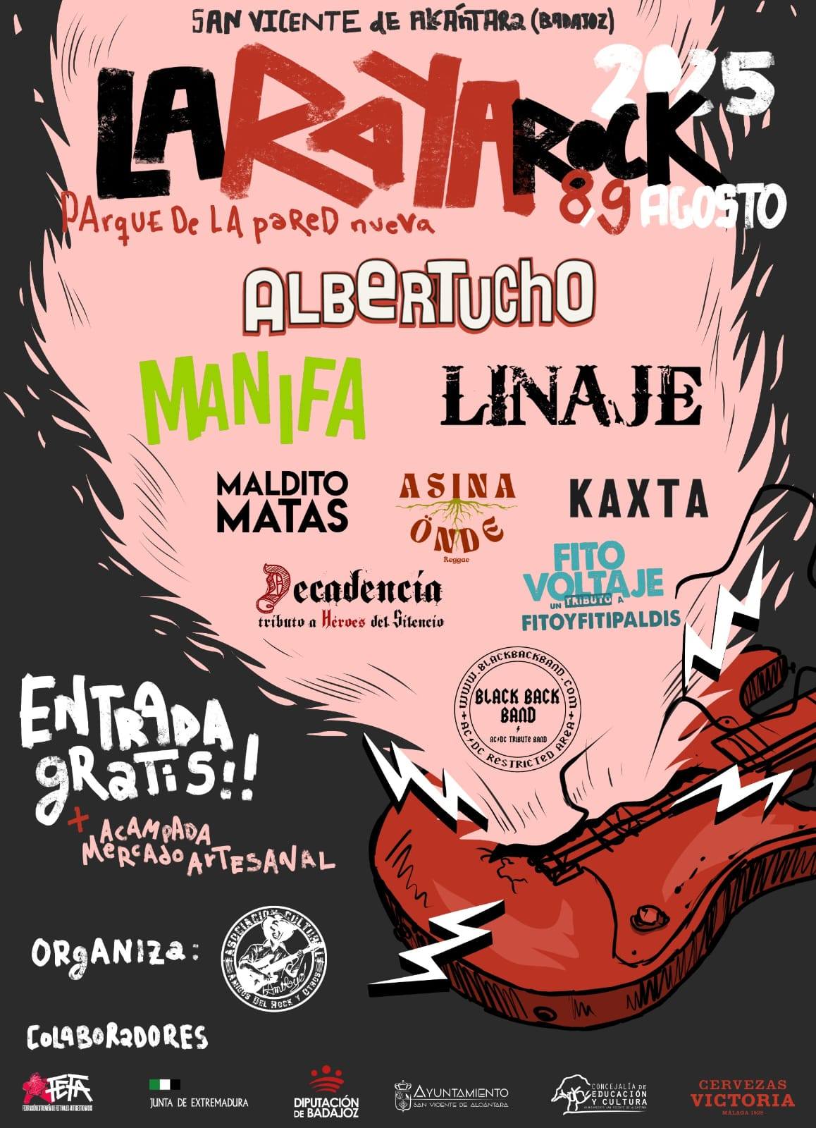 Albertucho, Manifa y Linaje encabezan el cartel del Festival Raya Rock de San Vicente de Alcántara