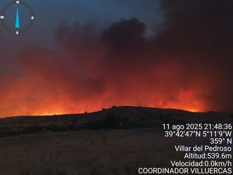 La Junta de Extremadura activa la Situación Operativa 1 del Plan INFOCAEX por un incendio originado en el municipio toledano de Navalmoralejo