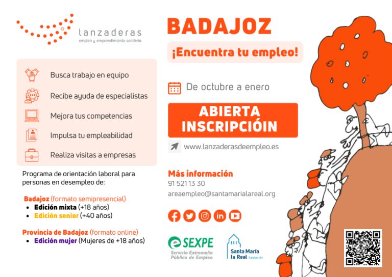 La Junta abre la inscripción para las tres nuevas lanzaderas de empleo de la provincia de Badajoz