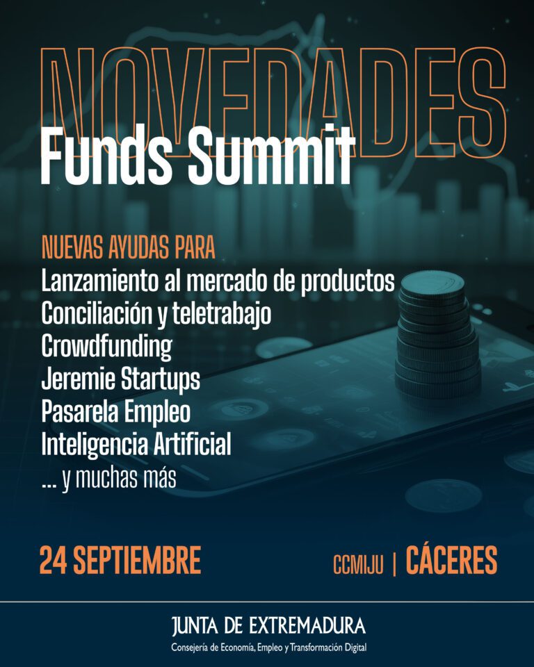 La Junta presentará las novedades de las ayudas para empresas el 24 de septiembre en el evento Funds Summit en Cáceres
