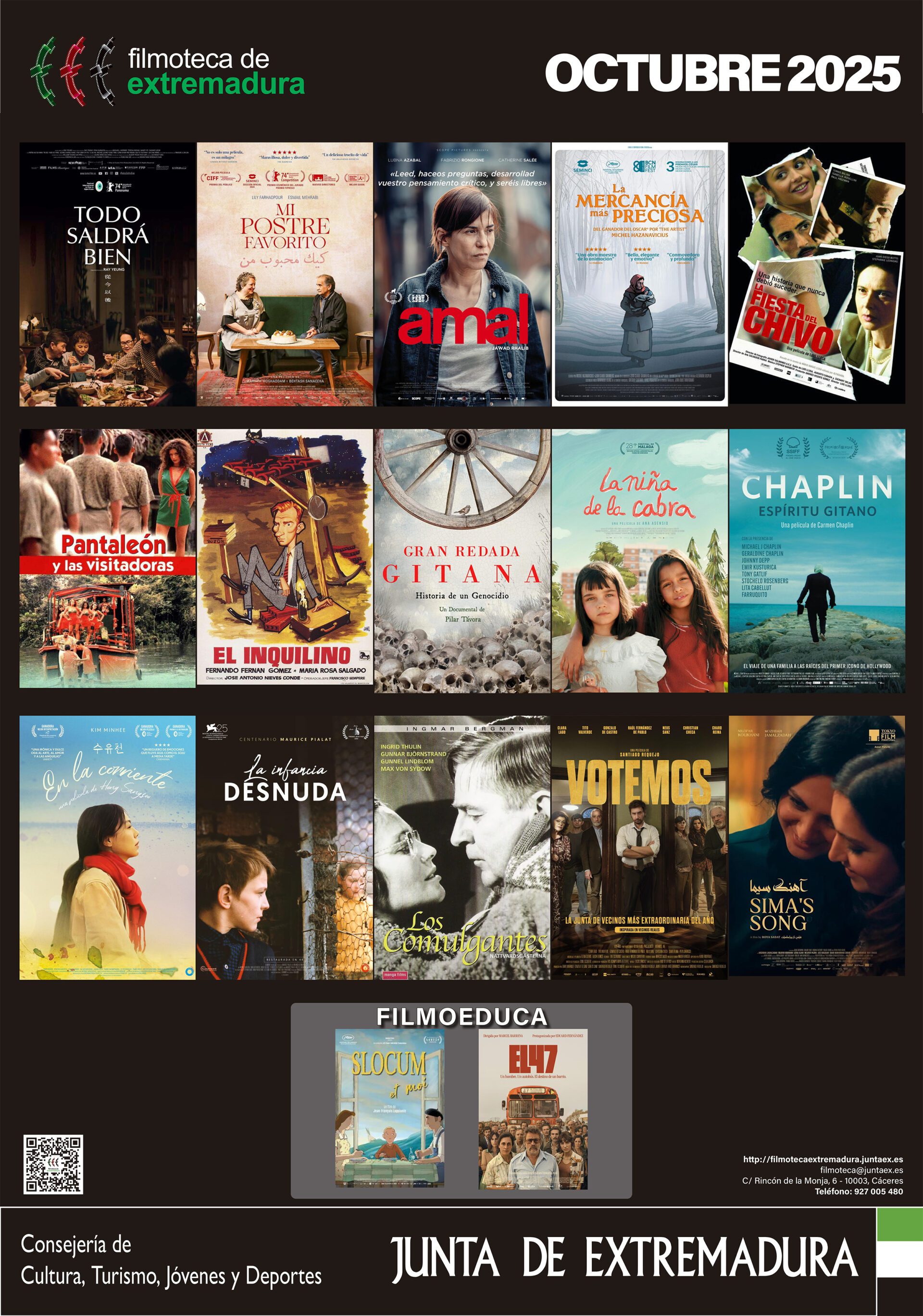 La Filmoteca de Extremadura programa diecisiete películas para octubre