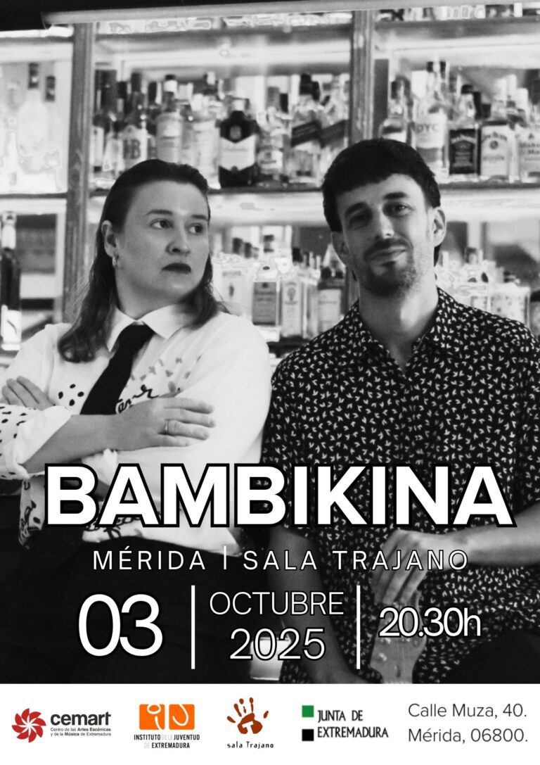 La música de Bambikina y una obra de teatro inmersivo de El Desván protagonizan la programación de este fin de semana en la Sala Trajano