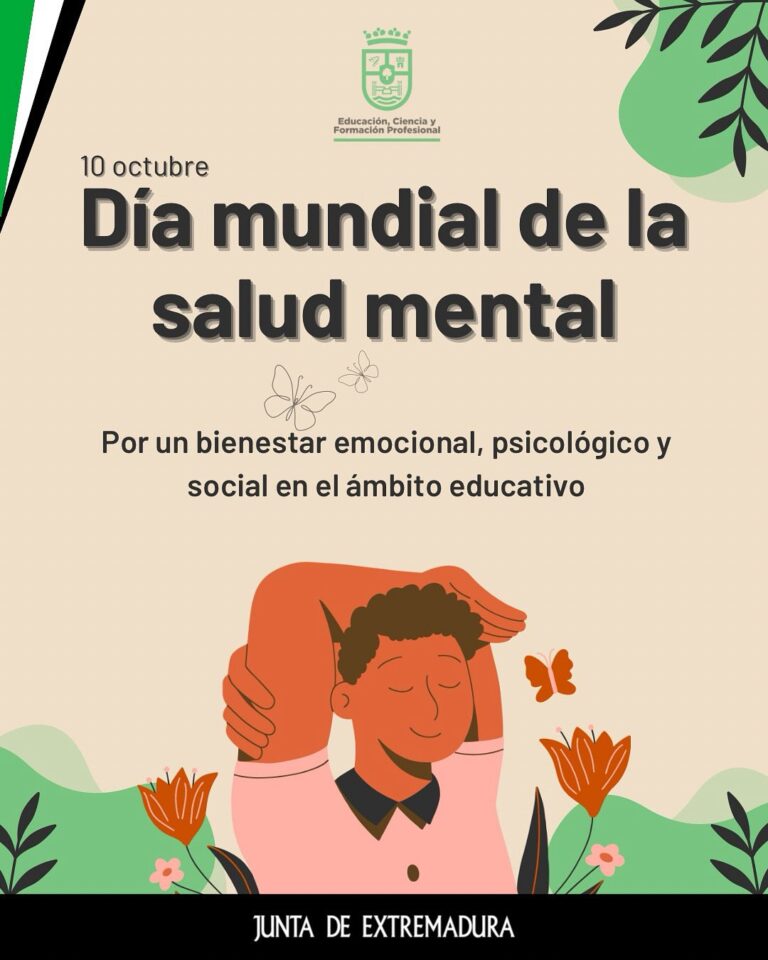 La Junta de Extremadura recuerda su compromiso con el bienestar emocional en los centros educativos en el Día Mundial de la Salud Mental