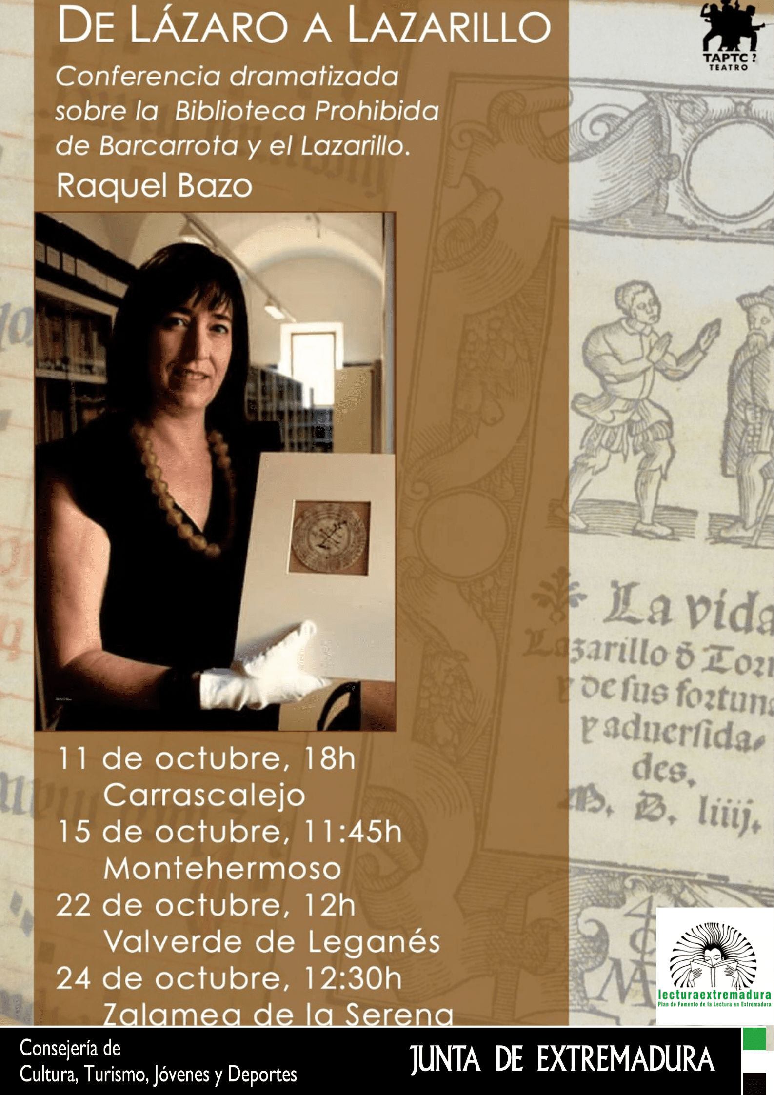 El Plan de Fomento de la Lectura de la Junta de Extremadura un ciclo de conferencias dramatizadas sobre la Biblioteca de Barcarrota