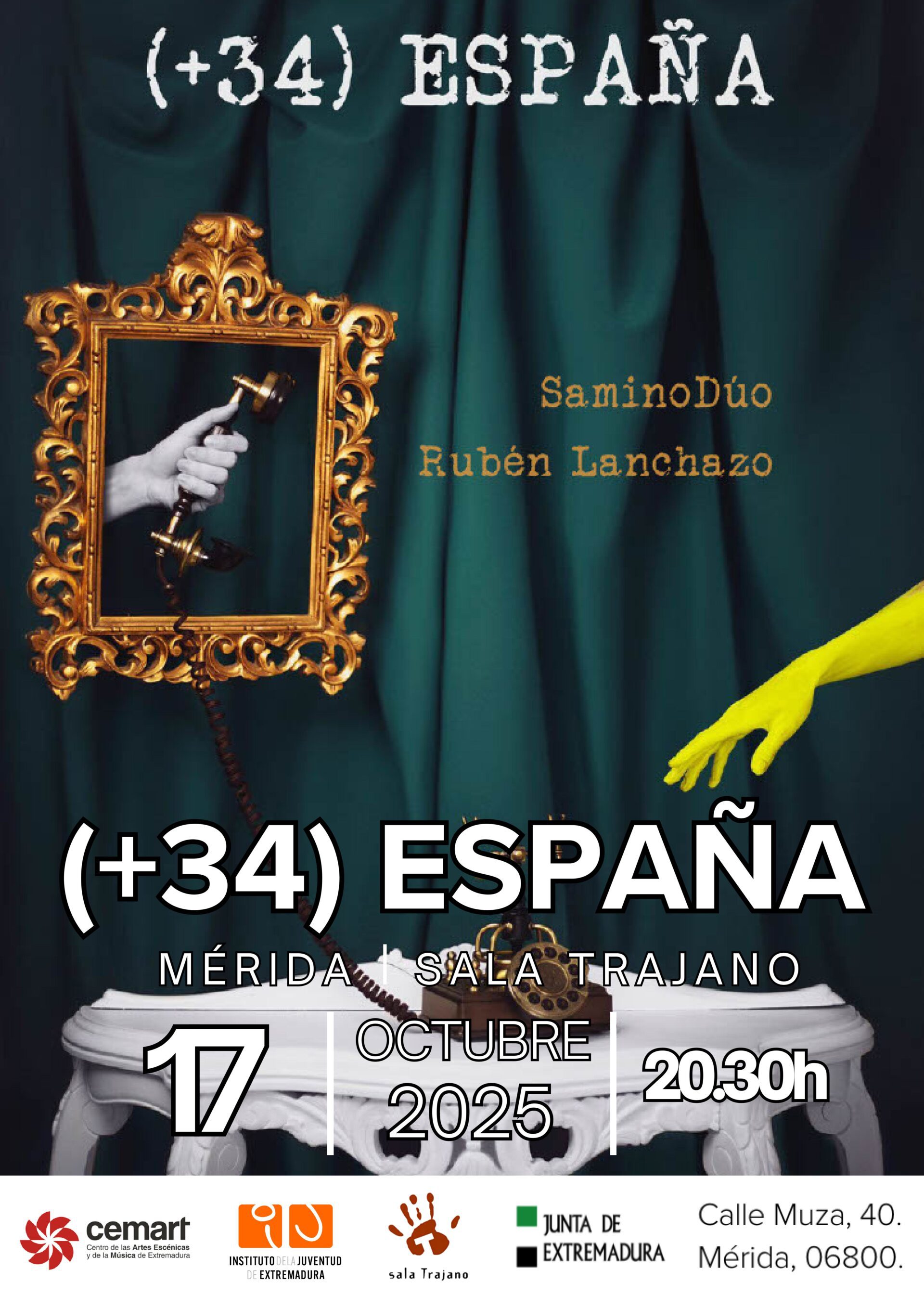 La música de Samino Dúo y el teatro de Laura Cáceres protagonizan la programación de este fin de semana en la Sala Trajano