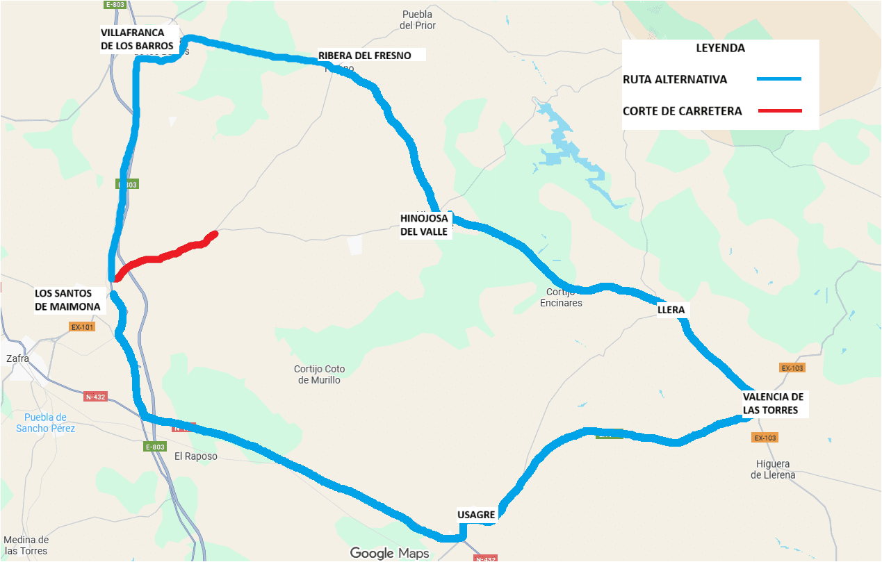 Corte de tráfico en la Carretera Provincial BA-131 por trabajos de mejora