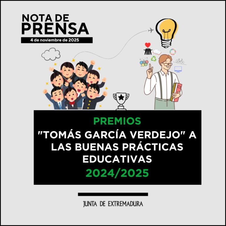 El DOE publica los doce proyectos de centros educativos galardonados con el Premio Tomás García Verdejo a las buenas prácticas educativas