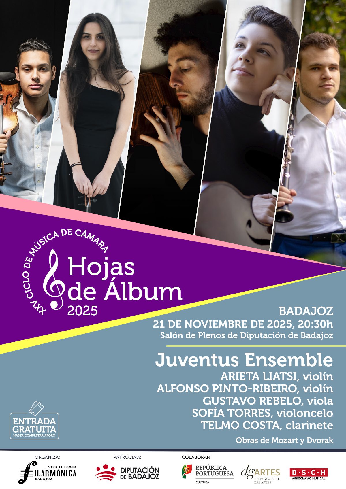 ‘Juventus Ensemble’ ofrece un concierto este viernes en el Palacio Provincial pacense